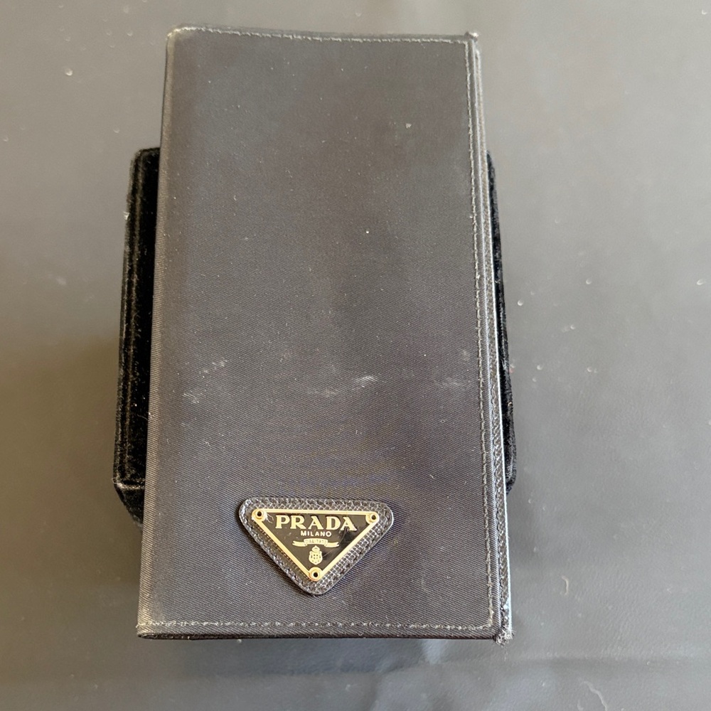 Prada Tessuto Nylon Long Wallet Black Triangle Logo Organizer Made in Italy - Picture 3 of 13